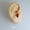 Sterling Silver Padlock Square Safety Pin Hoop Drop Cuff Earrings