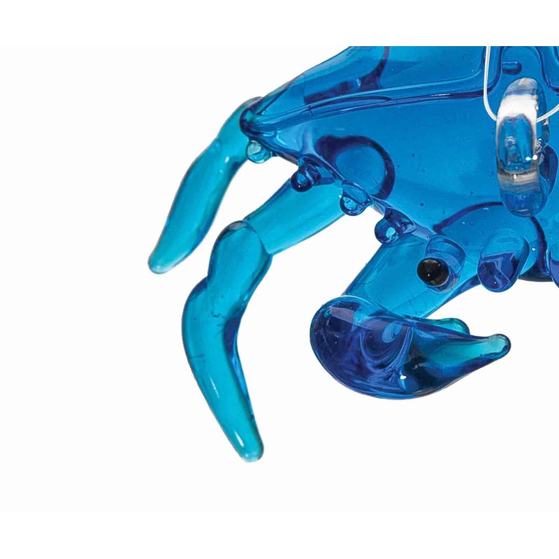 Gallerie II Blue Crab Glass Ornament Blue