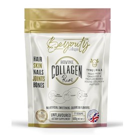 Pure Hydrolysed Bovine Collagen Peptides Powder BeYouty Collagen, Type I, III & X, 500g, Halal Certified, Premium Grade Micro-Hydrolysed for Skin, Hair, Nails. Grass-Fed. Unflavoured