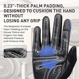 Fitness Gloves Men's Full Finger Women's Training Gloves Strength Sports Fitness Gloves Wrist Protection Non-Slip Sports Gloves for Bodybuilding Gym Strength Training (Blue, XL)