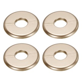 uxcell 4pcs Wall Split Flange 80mm / 3.1" OD Escutcheon Plate ABS Round Self-Adhesive Plumbing Cover Plates for 26mm / 1" Dia Water Pipe Faucet Decoration Accessories, Gold