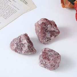 XIANNVXI Cherry Quartz Crystal,1.77-2.17" Raw Crystal Quartz Stone,Natural Healing Crystal Rock Rough Gemstone for Crystal Lovers Beginners Collectors