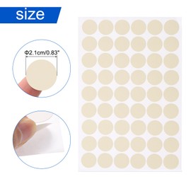 uxcell 7 Sheets/378PCS Self Adhesive Screw Hole Stickers, 2.1cm/0.83" PVC Screw Hole Covers Hole Stickers for Furniture Wood Cabinet Wall, Creamy White