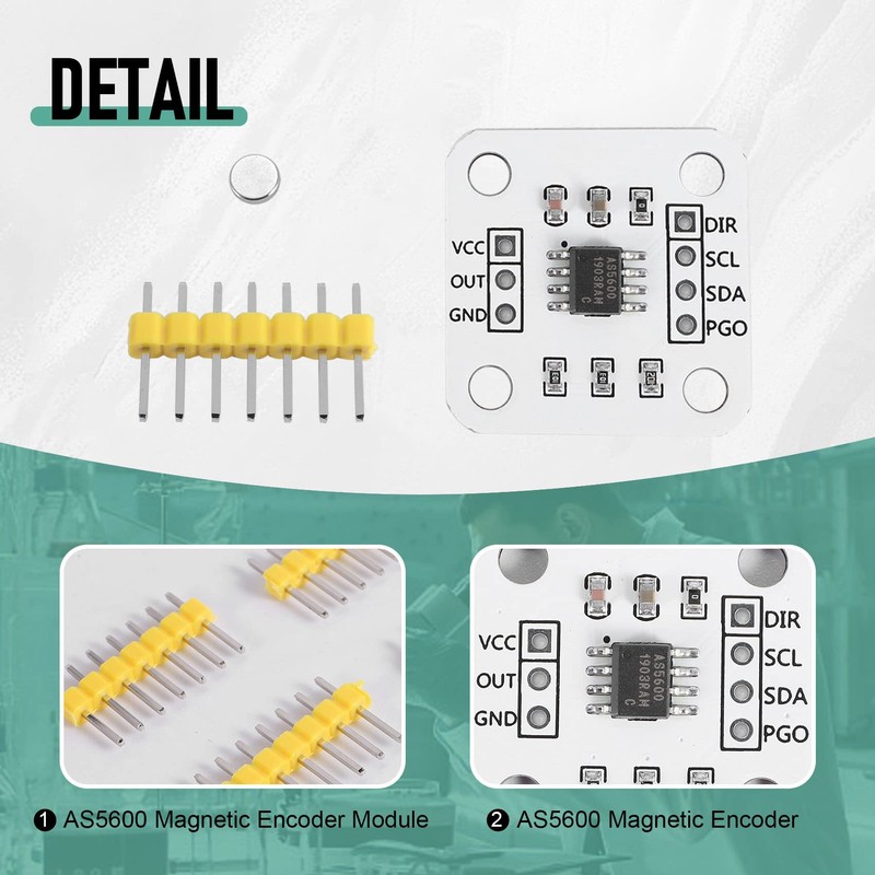 Hcskoss 4pcs AS5600 Magnetic Encoder IIC PWM Magnetic Induction Angle