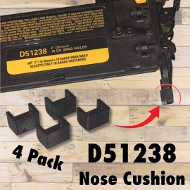3DEXCEL No-Mar Contact Tip Nose Cushion for DeWALT D51238 - 18 Gauge Brad Nailer -4 Pack