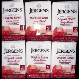 Jergens Soap Cherry Almond 6 Packs 12 Bars Total