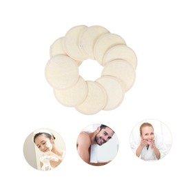 Mikinona 10Pcs Loofah Bath Towels Round Exfoliating Scrub Pads for Smooth Skin Durable and Soft Bathing Accessories with Elastic Back Design for Gentle Cleansing and Massaging