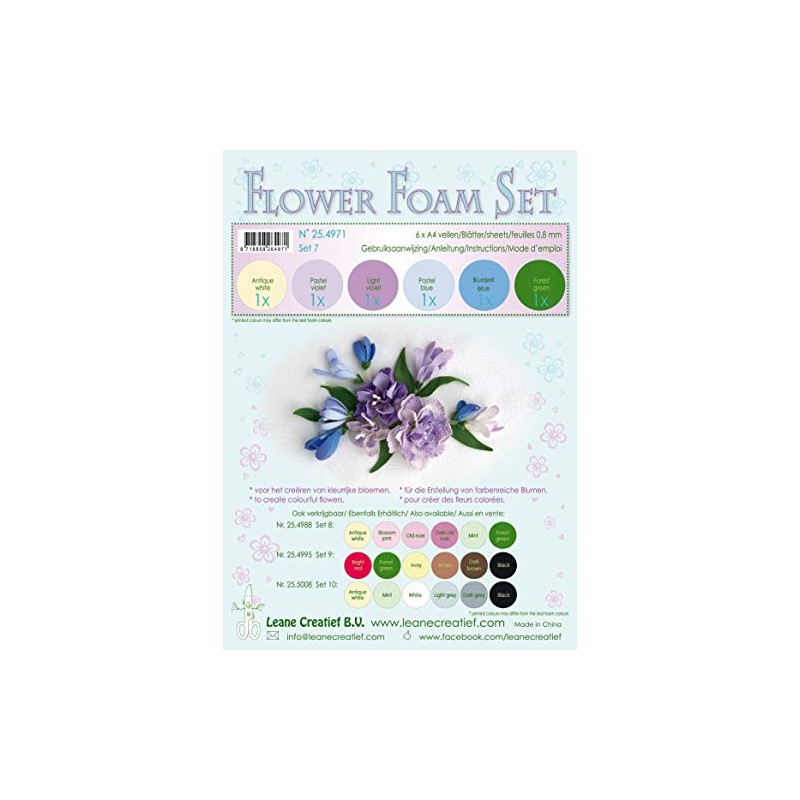 Leane Creatief A4 0.8mm Flower Foam Sheets 6pcs - Set