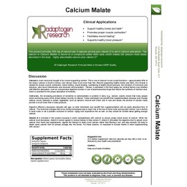 Adaptogen Research Calcium Malate Chelate 500 mg with Vitamin D3 | Excellent Absorption Calcium Complex | 120 Vegetarian Capsules