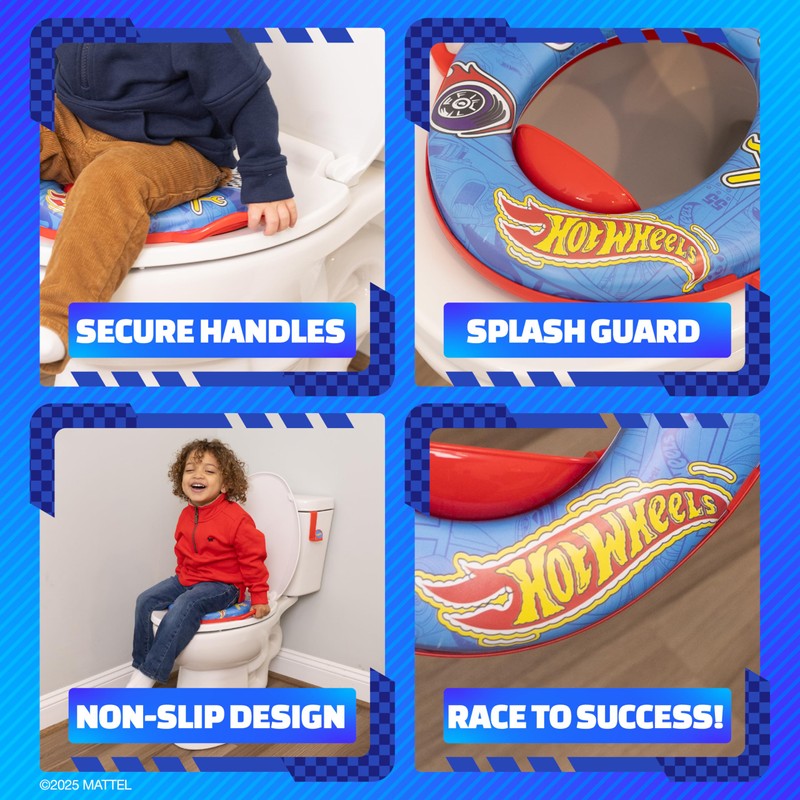 Hot Wheels Soft Potty Training Seat for Toilet with Storage