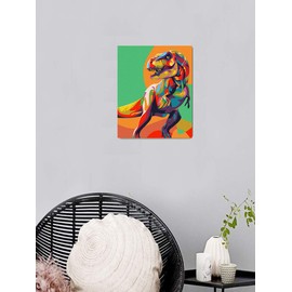 Elftoyer Paint by Numbers for Kids & Adults & Beginner, DIY Canvas Painting Gift Kits for Home Decoration - Colorful Dinosaurs 16 x 20 inch (Without Framed)