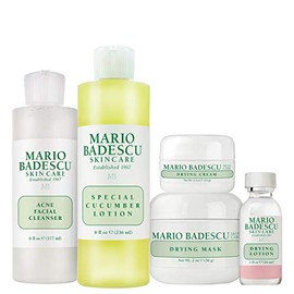 Mario Badescu Kit facial para control del acné con limpiador facial, tónico, mascarilla, loción secante y crema | Set para el cuidado de la piel ideal para cutis mixto, problemático o graso.