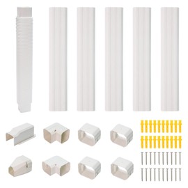 3" 10Ft Mini Split Line Set Cover,PVC line set cover kit for mini split with Flexible Duct,Decorative Air Conditioner, HAVC and Heat Pumps, White