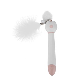 Funny Cat Laser Pointer Multifunctional Puzzle Fishing Rod Type Red LED Light Feather Funny Cat Indoor ToyPink