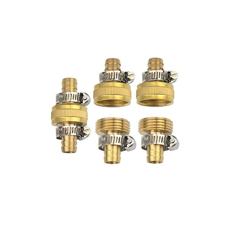cozyou Brass 1/2" Garden Hose Repair Mender Male Female Connector