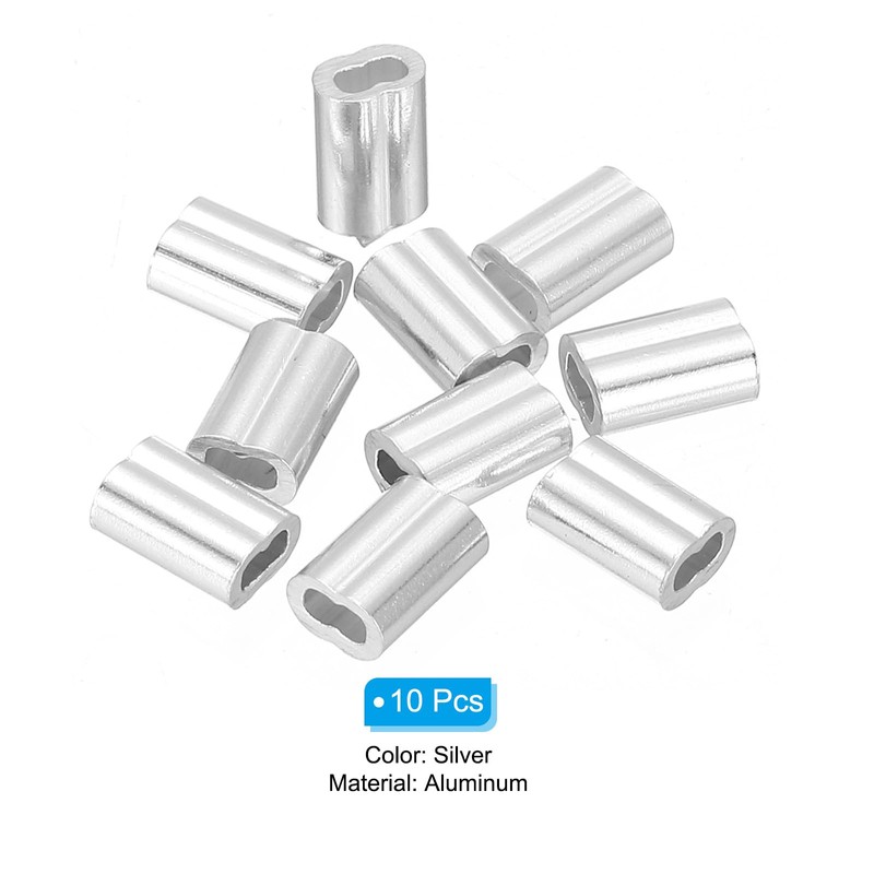 uxcell 1/16" 1.5mm Aluminum Crimping Loop Sleeve Double Ferrule for