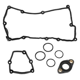 Valve Cover Gasket Set, Engine Valve Cover Cylinder Head Cover Gasket Set Rubber Valve Cover Gasket Bolt Seal Set for E87 120i E46 318i E90 320i X3 N46
