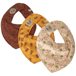 Pippi Unisex Baby Bandana Bib (Pack of 3) Triangle L Bib, Tortoise Shell, One Size EU, multicoloured
