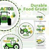 60Pcs Tractor Paper Plates 9" Green Cartoon Tractor Heavy Duty