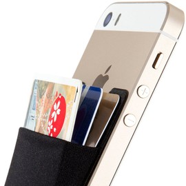 Sinjimoru Pocketbook Type Card Holder, Back Adherent Card Storage Case, Sinji Pouch Basic 2, blk