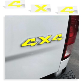 Reflective Concepts 4x4 Emblem Overlay Decal Sticker -Fits: 2015-2018 Ram Rebel - (Color: Bright Yellow)