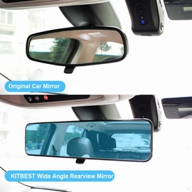 2 Pack Rear View Mirror, Universal 11.4 Inch Interior Clip On Rearview Mirror, Panoramic Wide Angle Rear View Mirror - Anti Glare – Convex – Blue, to Reduce Blind Spot Effectively for Car SUV Trucks