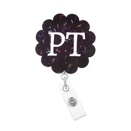 AraKulago Funny PT Nurse Badge Reel Holder CNA RN Cute Glitter Physical Therapist Medical Badge Reels Retractable for Nurses Acrylic LPN PCT LVN Nursing Student Badge Clip ID Card Accessories Gifts