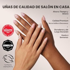Glamnetic - Clavos de presión para uñas - Wild Card | Acabado UV opaco con forma de almendra corta en punta corta, uñas pastel reutilizables en 12 tam