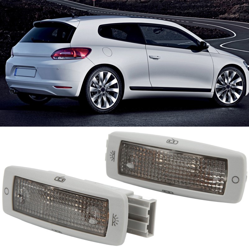 2pcs Rear Reading Dome Light 3B0947291 Gray Shell High Brightness