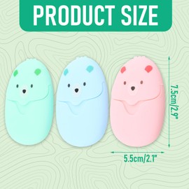 DEARBAG Mini Travel Paper 6 Boxes Soap Sheets Paper Soap Portable Soap Paper with 100 Pieces Refill Soap Tablets for On the Go Travel Camping Outdoor Travel (Pink, Blue, Green)