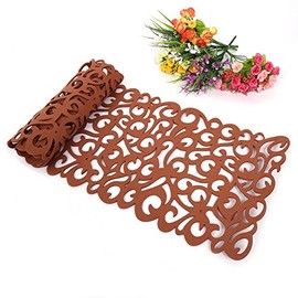 Rectangle Felt Table Runner 7 Colors Table Mats for Home Kitchen Decoration-40 X 11inch, Brown