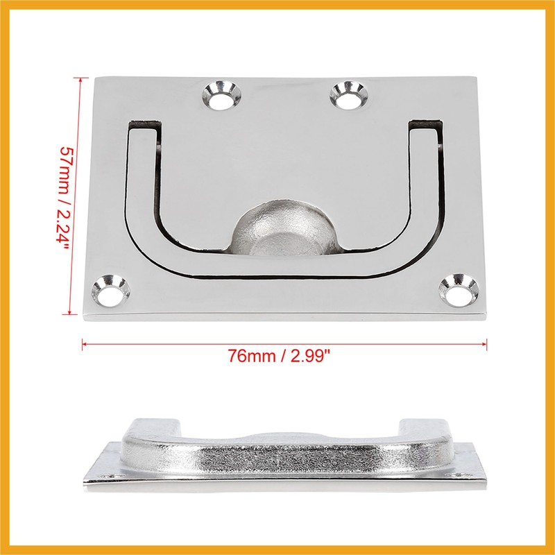 Partuto 76x57mm Boat Floor Locker Hatch Lift Flush Ring Pull