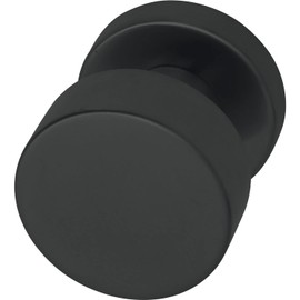 MARCHESI Round Door Knob with Return Spring and Rosette – Door Knob Directed for 8 mm Square Pin – Door Handle, Stainless Steel, Matte Black