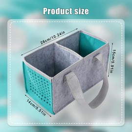 Portable Carrying Case for Toniebox Starter Set and Accessories, Folding Carry Bag Felt Travel Case with Handle for Kids Musical Toy Storage & Carrying (Gray + Lake Blue)