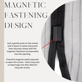 Steexu Door Fly Screen Heavy Duty - Black 99x210cm with Magnet Net Curtain - Pet and Kids Friendly Auto Close Nets Keep Flies Out - Mosquito Net for Patio Balcony and Living Room -