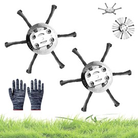 2 Stück Stahldraht Rasentrimmer,Freischneider Zubehör,Unkrautbürste für Rasentrimmer,Ersatzkopf für Rasentrimmer Zubehör,6 & 3 Kopf Drahtbürste Freischneider,Grasschneidekopf aus Stahldraht (6+6 Kopf)