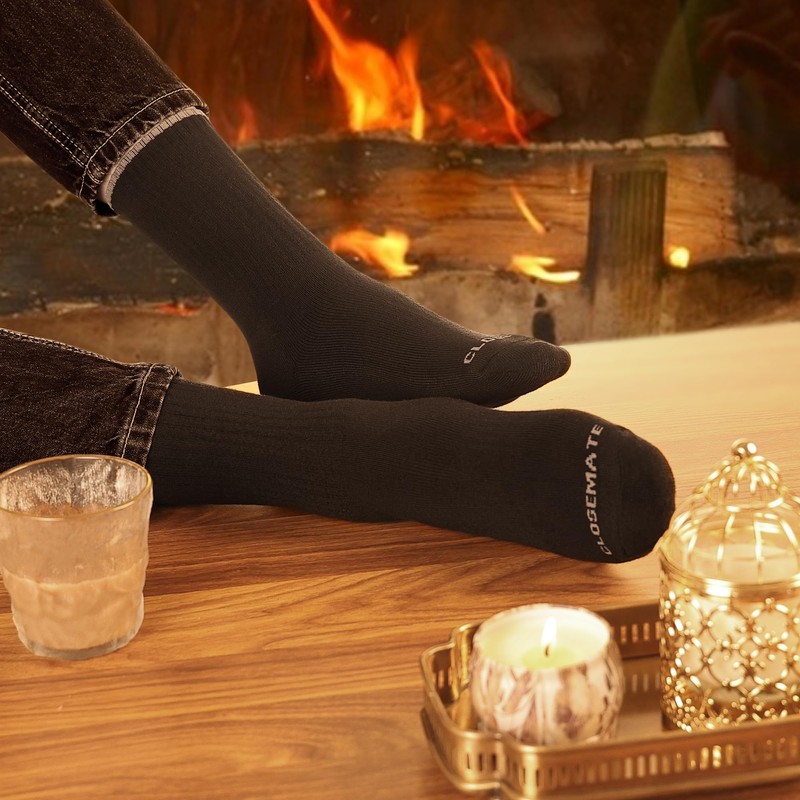 Closemate Men's Thick Socks, Winter Socks, Antibacterial, Deodorizing, Sweat Absorbent,