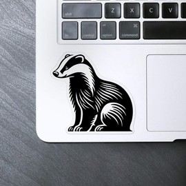 Medium 100mm 'Sitting Badger' Transparent/Clear Sticker Decal for Windows/Cars/Walls (DC00141653)