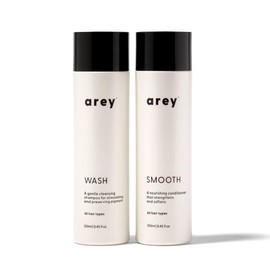 Arey Shower Duo | Wash Shampoo and Smooth Conditioner | Delay + Reduce the Signs of Aging Grey Hair | Retain Moisture, Promote Smoothness | Vegan, Gluten-Free & Cruelty Free (2 Pack, 8.45 Fl Oz each)