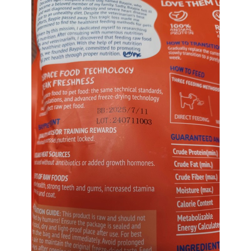 Unbranded BayPie Freeze Dried Raw Dog Treats, Chicken Treats, Great