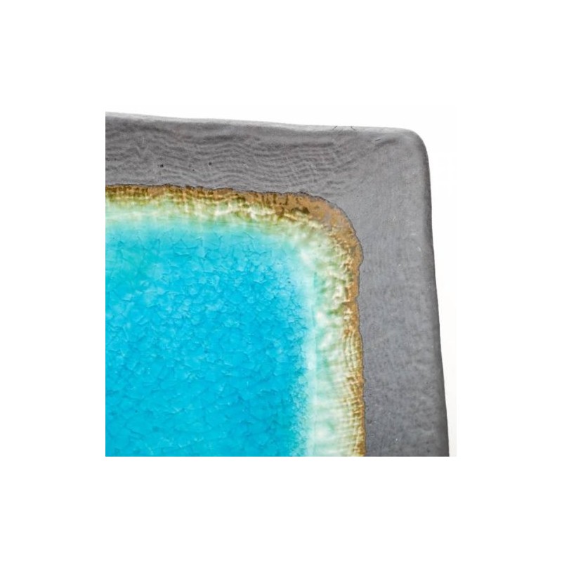 Blue Crackleglaze Japanese Ceramic Plate for Sushi & Other Cuisine