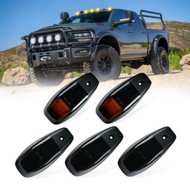 LUDARM LED Cab Roof Lights Compatible with 2019-2024 RAM 2500 3500 4500 5500 Pickup Truck Cab Clearance Light 5PCS Amber Light Smoke Lens