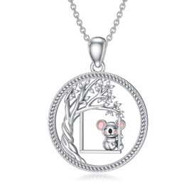 925 Sterling Silver Koala Necklace Koala Bear Pendant Cute Animal Jewelry Gifts for Women Animal Lovers