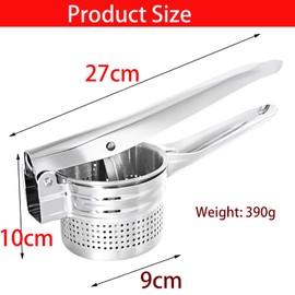 Syiyunran Potato Press Stainless Steel Potato Masher Masher - 1 Piece, Robust Potato Masher, Large Masher, Manual Juicer, Kitchen Device for Pureeing Mashed Potatoes