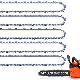 5 Pack 14 Inch Chainsaw Chain .043" Gauge 3/8" LP Pitch 50 Drive Links, 14” Replacement Chains Fit Stihl MS170, MS180C, MS193T, MS194T - 61PMM3 50 R50 and More