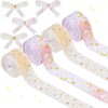 Cheerupp 4 Rolls Golden Moon Star Theme Ribbons, 20 Yards