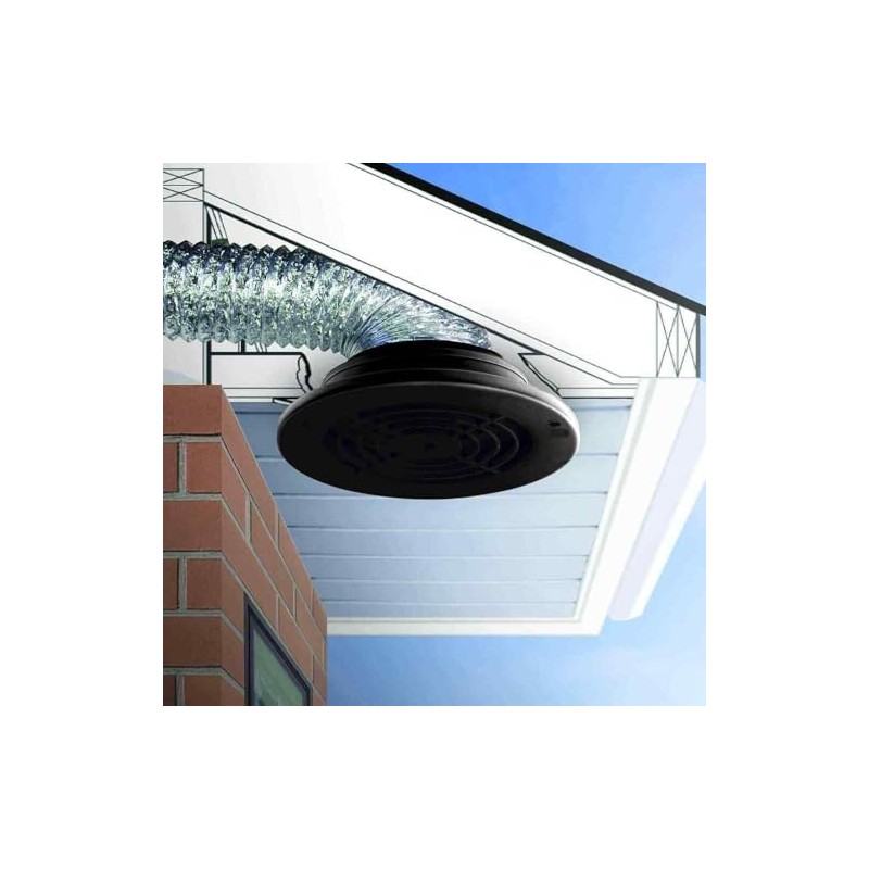 Black for SEVBLKX 4", 5", 6" Soffit Exhaust Vent for