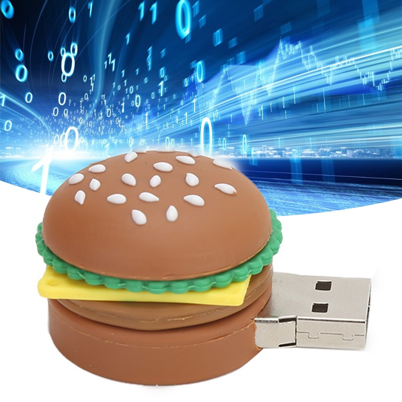 USB 2.0 Flash Drive Hamburger Shape Memory Stick 3D Cartoon