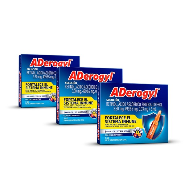 Pack Aderogyl Vitaminas A, C y D, 15 ampolletas de