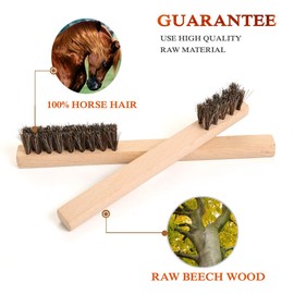 TAKAVU Horsehair Detail Brush Set, Silver Cleaning Brushes & Polish Cloth for Silverware Plateware Jewelry